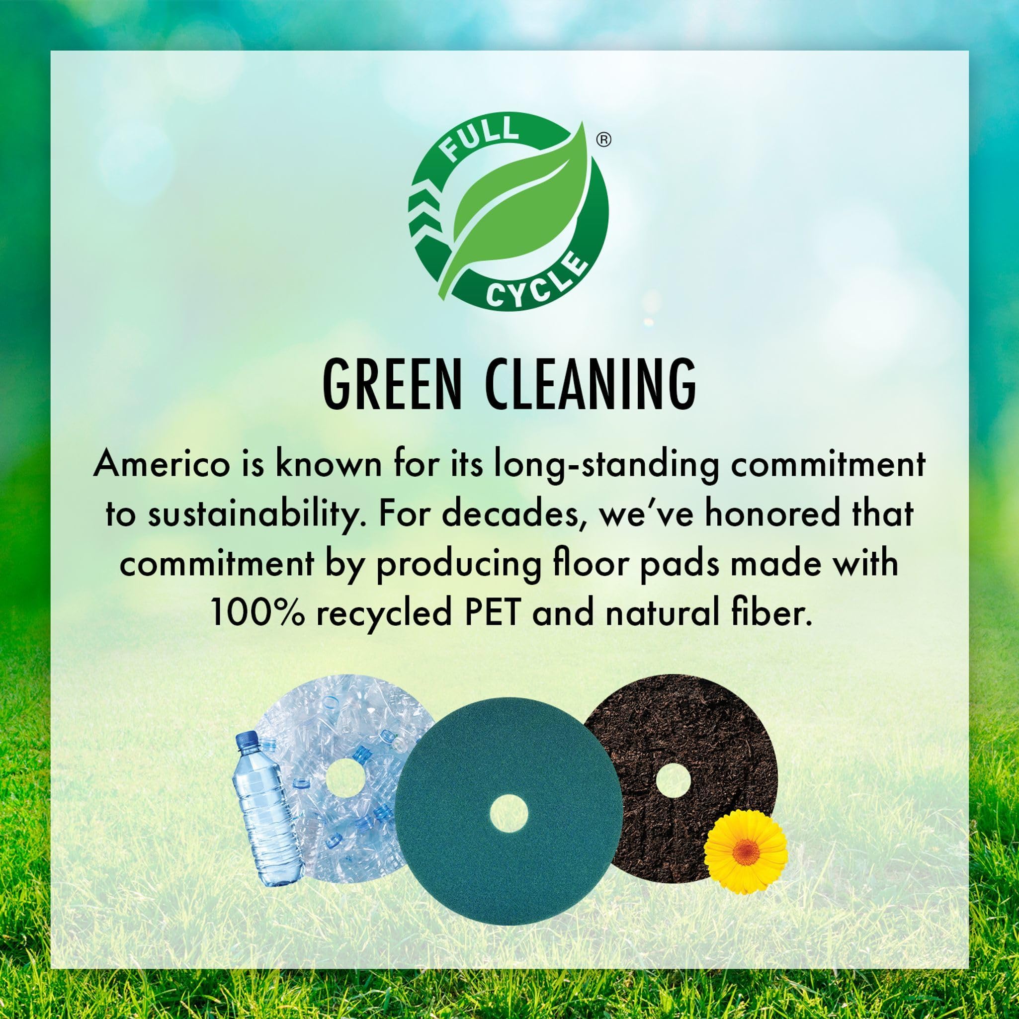 Americo Black Strip Stripping Floor Pad, 10" Diameter, 3.25" Center Hole, 5 Pads/Case, Made of 100% Recycled Content, USA Made - Image 6