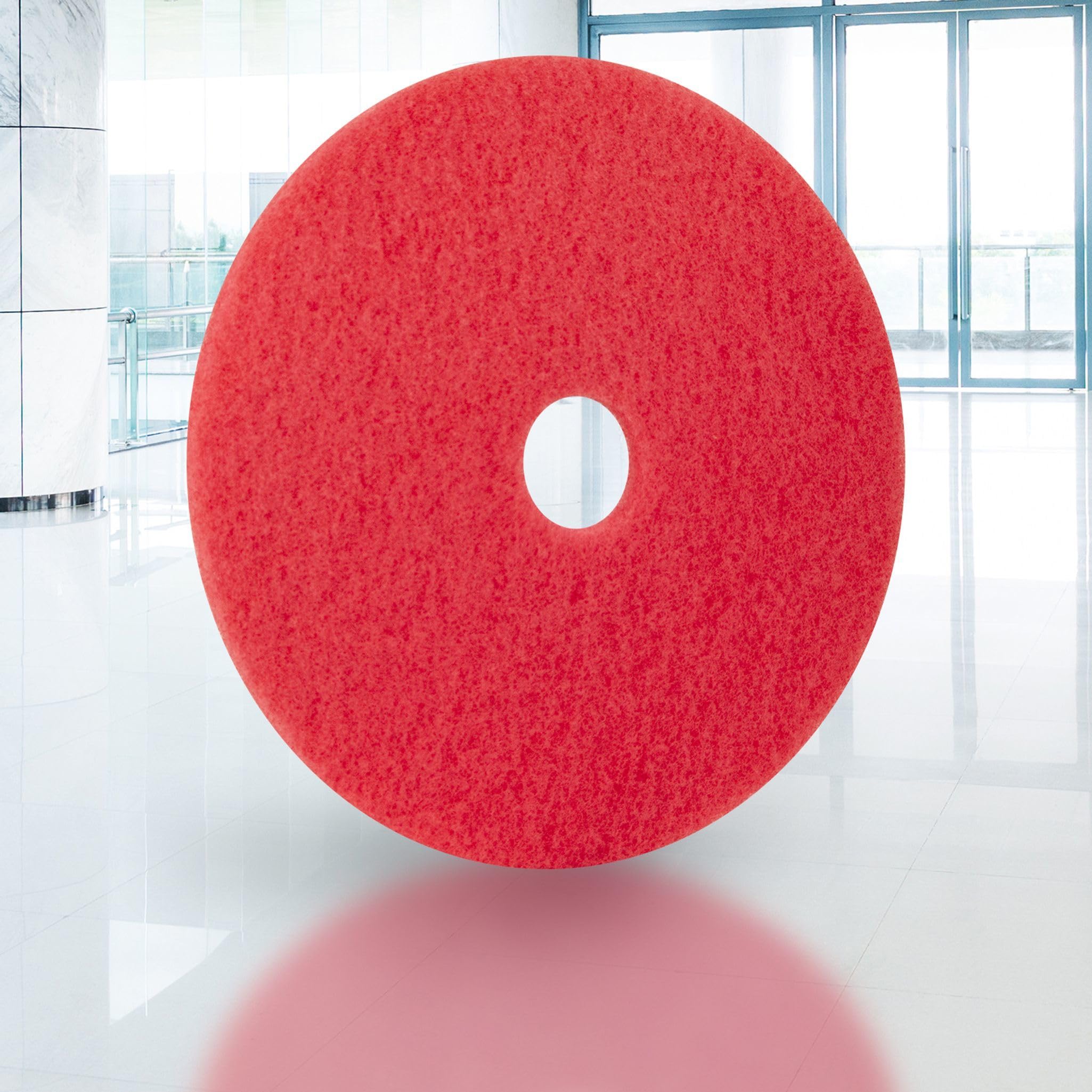 Americo Buffing Pads, 13" Diameter, Red, 5/Carton - Image 8